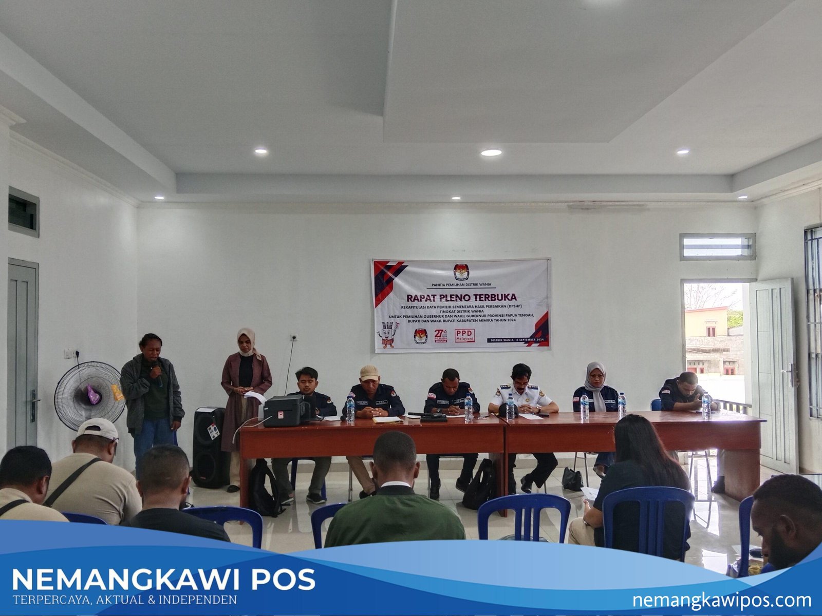 Foto saat Rapat Pleno Rekapitulasi DPSH Distrik Wania pada, Rabu, 11/09/2024 di KPUD Mimika, Papua Tengah.