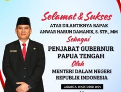 Anwar Damanik Resmi di Lantik Sebagai Pj Gubernur Papua Tengah