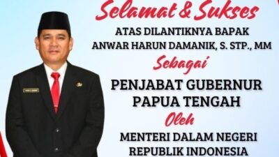 Anwar Damanik Resmi di Lantik Sebagai Pj Gubernur Papua Tengah