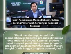 Hadiri Pembukaan Munas Dekopin, Sultan Dorong Pemerintah Perbanyak Koperasi Produksi