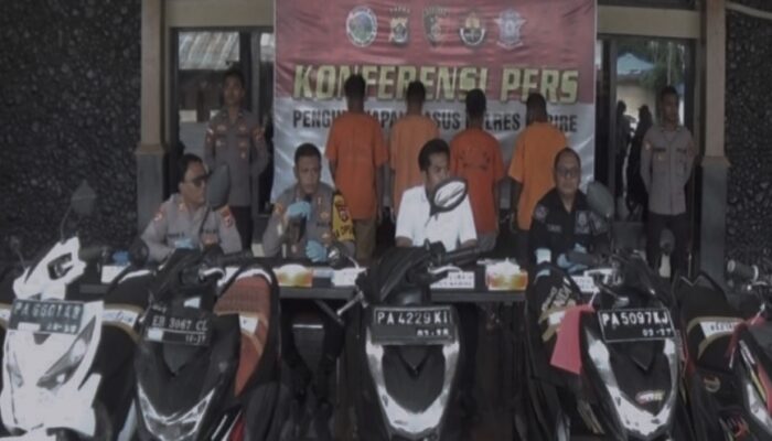 Polres Nabire Berhasil Mengungkap Kasus Curanmor Pelaku di Kenakan Pasal 362 KUHP tentang Pencurian, sementara para penadah dikenakan Pasal 480 KUHP tentang Penadahan