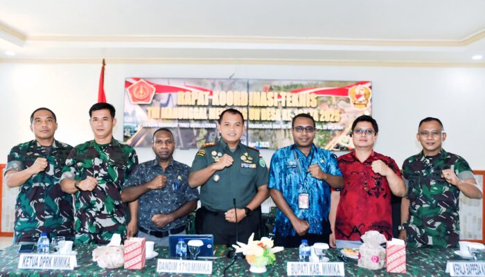 Kodim 1710/Mimika dan Forkopimda Ikuti Rakornis TMMD ke-124 Secara Virtual, Siap Dukung Pembangunan Masyarakat