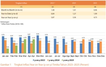 BPS: Inflasi Tahunan Timika April 2025 Capai 4,73 Persen, Kenaikan Terbesar dari Sektor Konsumsi Rumah Tangga