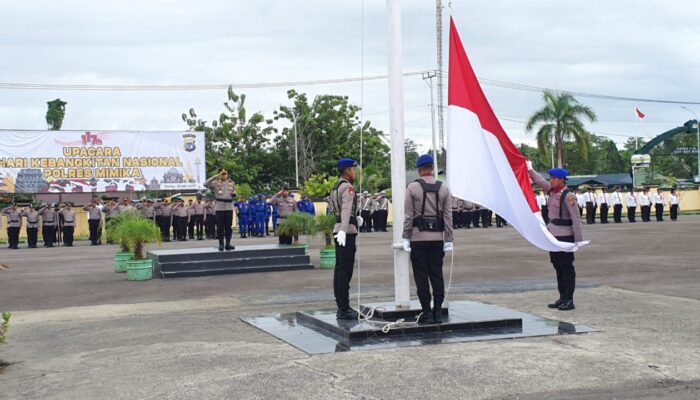 Polres Mimika Gelar Upacara Peringatan Harkitnas ke-117, Kapolres Bacakan Sambutan Menkominfo