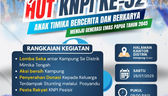 Rayakan HUT ke-52, KNPI Mimika Gelar Aksi Donasi untuk Anak-Anak di Kampung Atuka