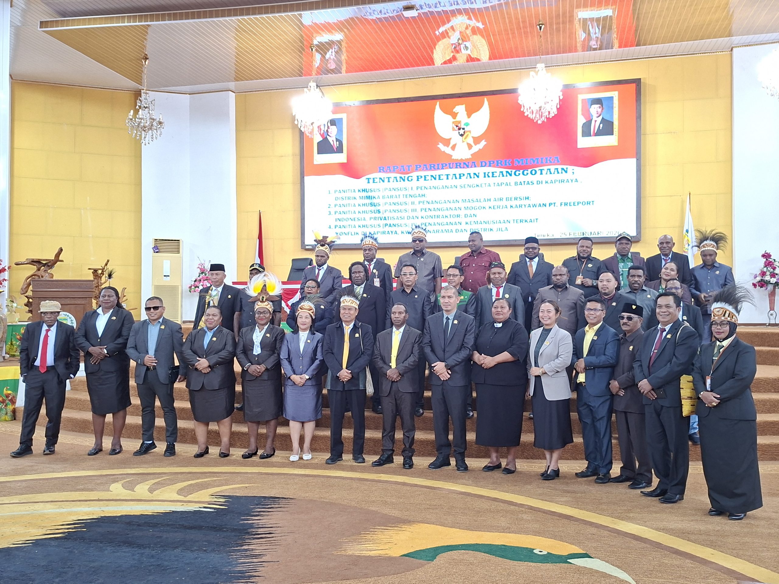 Gelar Rapat Paripurna, DPRK Mimika Sahkan Empat Pansus Strategis Penyelesaian Masalah Di Mimika