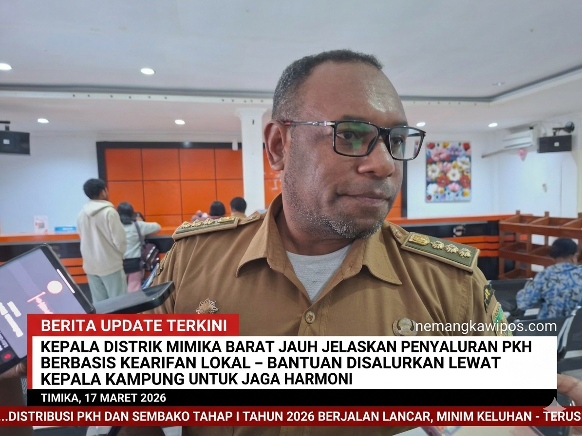 Kepala Distrik Mimika Barat Jauh Jelaskan Mekanisme Penyaluran PKH Berbasis Kearifan Lokal