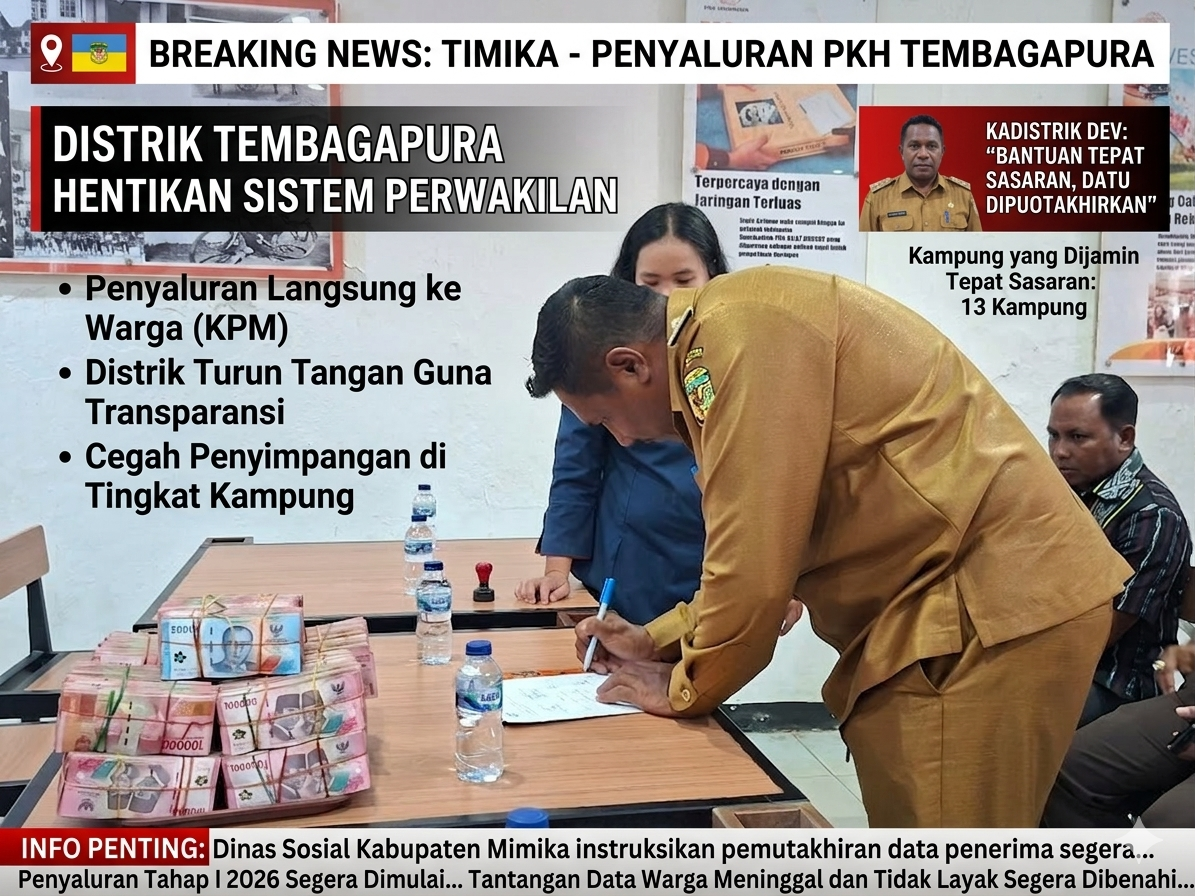 Tembagapura Ubah Pola Penyaluran PKH, Bantuan Diserahkan Langsung ke Warga Tinggalkan Sistem Perwakilan, Distrik Turun Tangan Cegah Penyimpangan