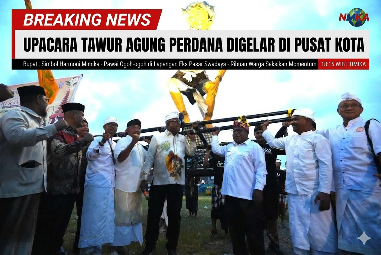 Tawur Agung Kesanga Perdana Digelar di Pusat Kota, Bupati: Simbol Harmoni Mimika