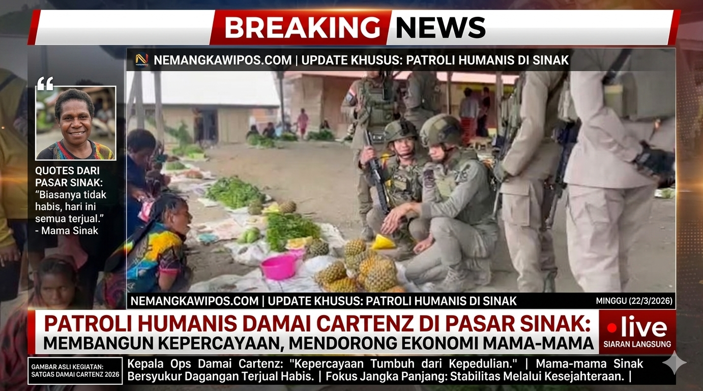 Patroli Humanis Jadi Ruang Harapan, Satgas Damai Cartenz Dorong Ekonomi Mama-Mama Sinak