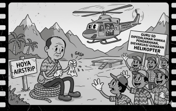 Guru SD di Pedalaman Mimika Pendarahan, Dievakuasi Gunakan Helikopter