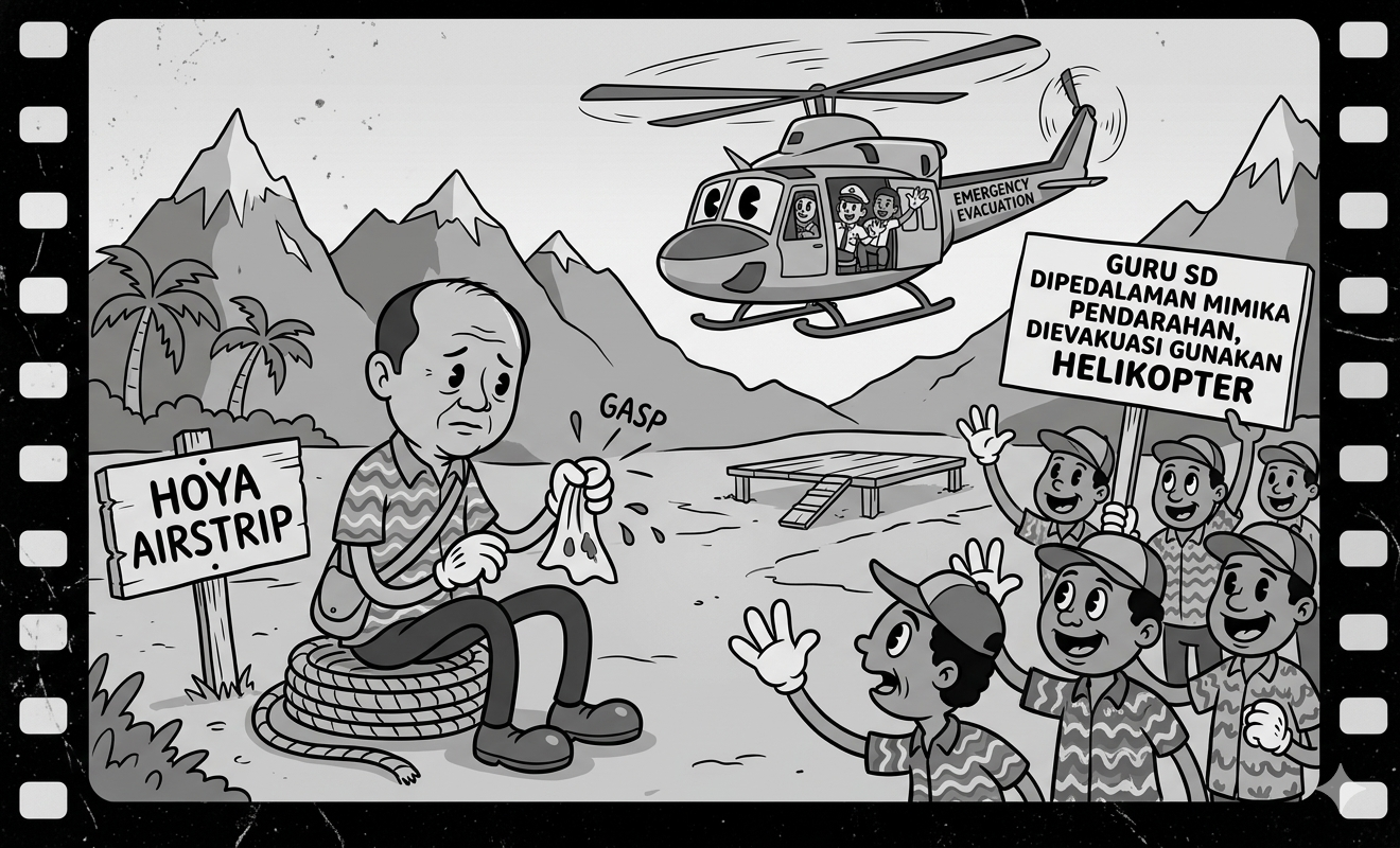 Guru SD di Pedalaman Mimika Pendarahan, Dievakuasi Gunakan Helikopter