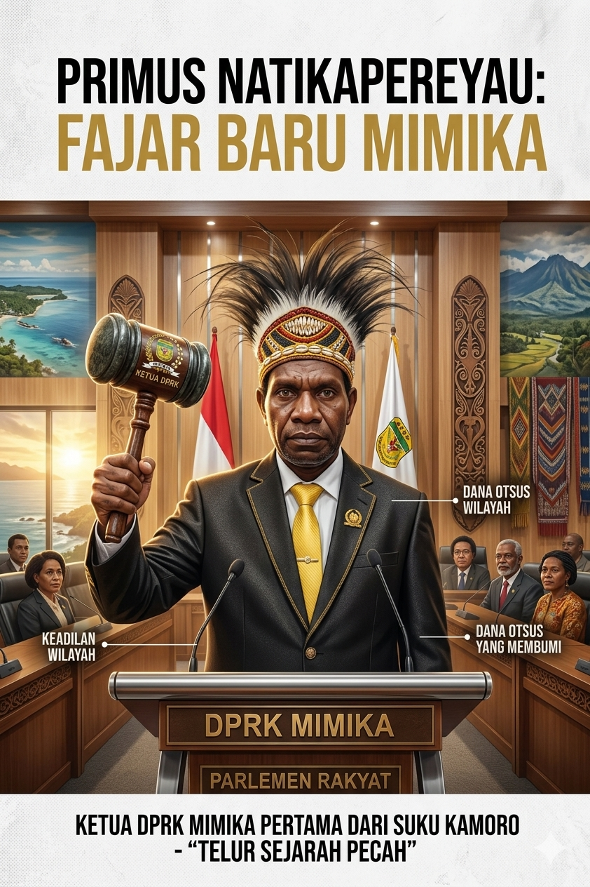 Primus Natikapereyau: Fajar Baru dari Pesisir, Menulis Ulang Sejarah di Pucuk Parlemen Mimika
