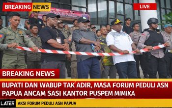 Bupati dan Wabup Tak Hadir, Massa Forum Peduli ASN Papua Ancam Sasi Kantor Puspem Mimika
