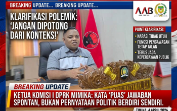 Polemik Kata “Puas”, Ketua Komisi I DPRK Mimika: Jangan Dipotong dari Konteks