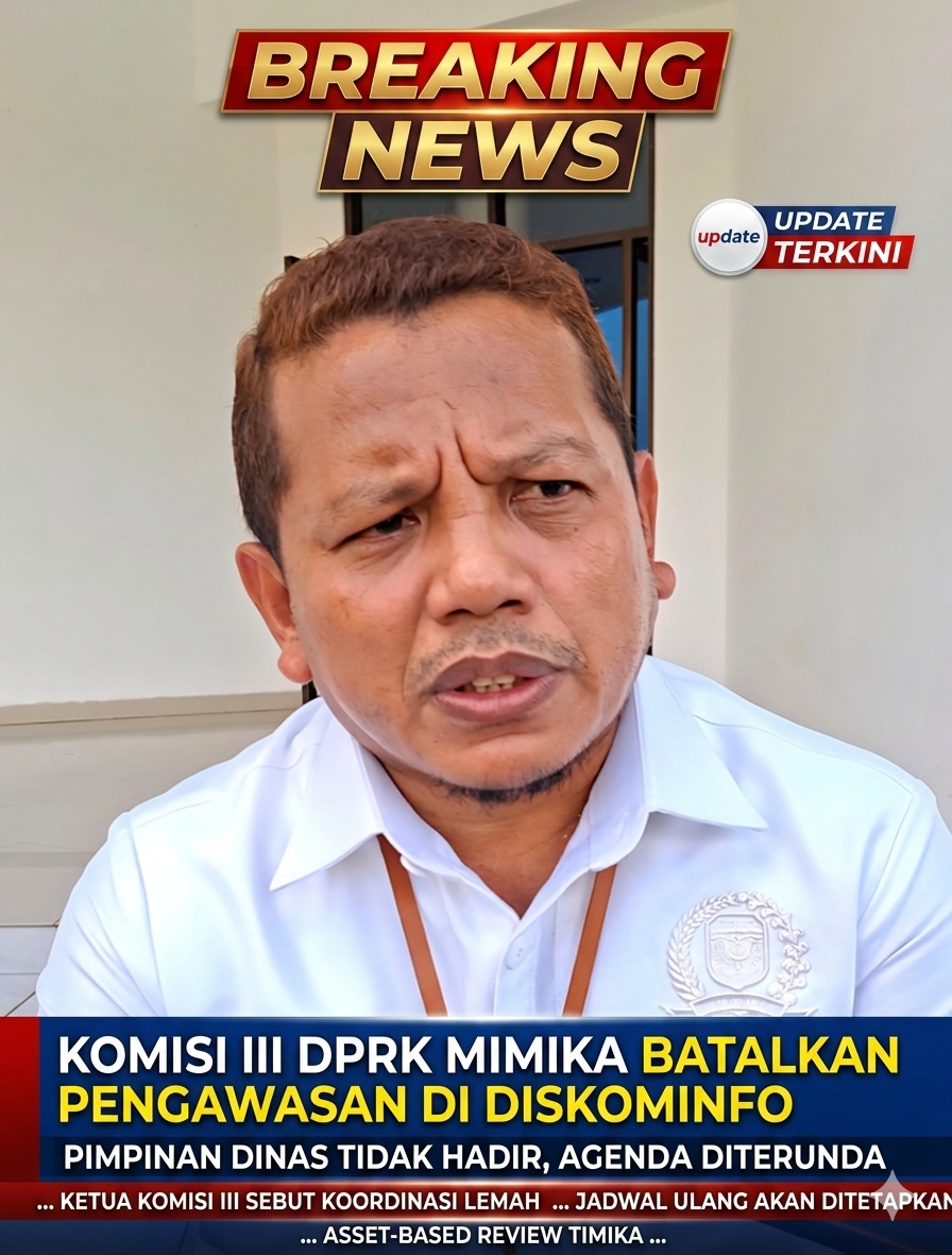 Komisi III DPRK Mimika Batalkan Pengawasan di Diskominfo, Pimpinan Dinas Tak Hadir