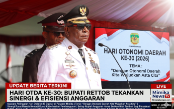 Pemkab Mimika Peringati Hari Otda ke-30, Bupati Tekankan Sinergi Pusat dan Daerah