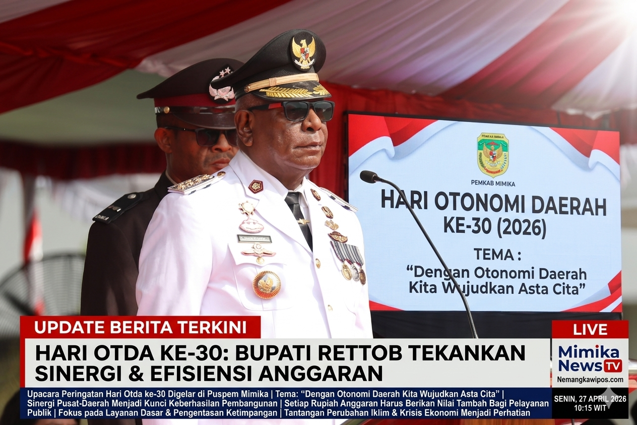 Pemkab Mimika Peringati Hari Otda ke-30, Bupati Tekankan Sinergi Pusat dan Daerah