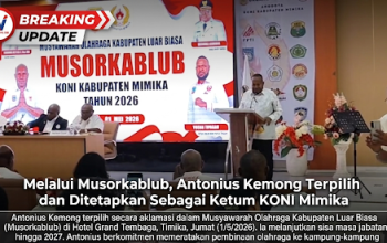 Melalui Musorkablub, Antonius Kemong Terpilih dan Ditetapkan Sebagai Ketum KONI Mimika