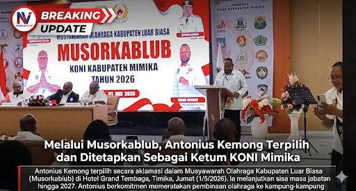 Melalui Musorkablub, Antonius Kemong Terpilih dan Ditetapkan Sebagai Ketum KONI Mimika