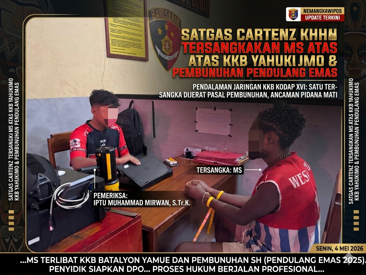 Satgas Ops Cartenz Dalami Jaringan KKB di Yahukimo, Satu Tersangka Kasus Pembunuhan