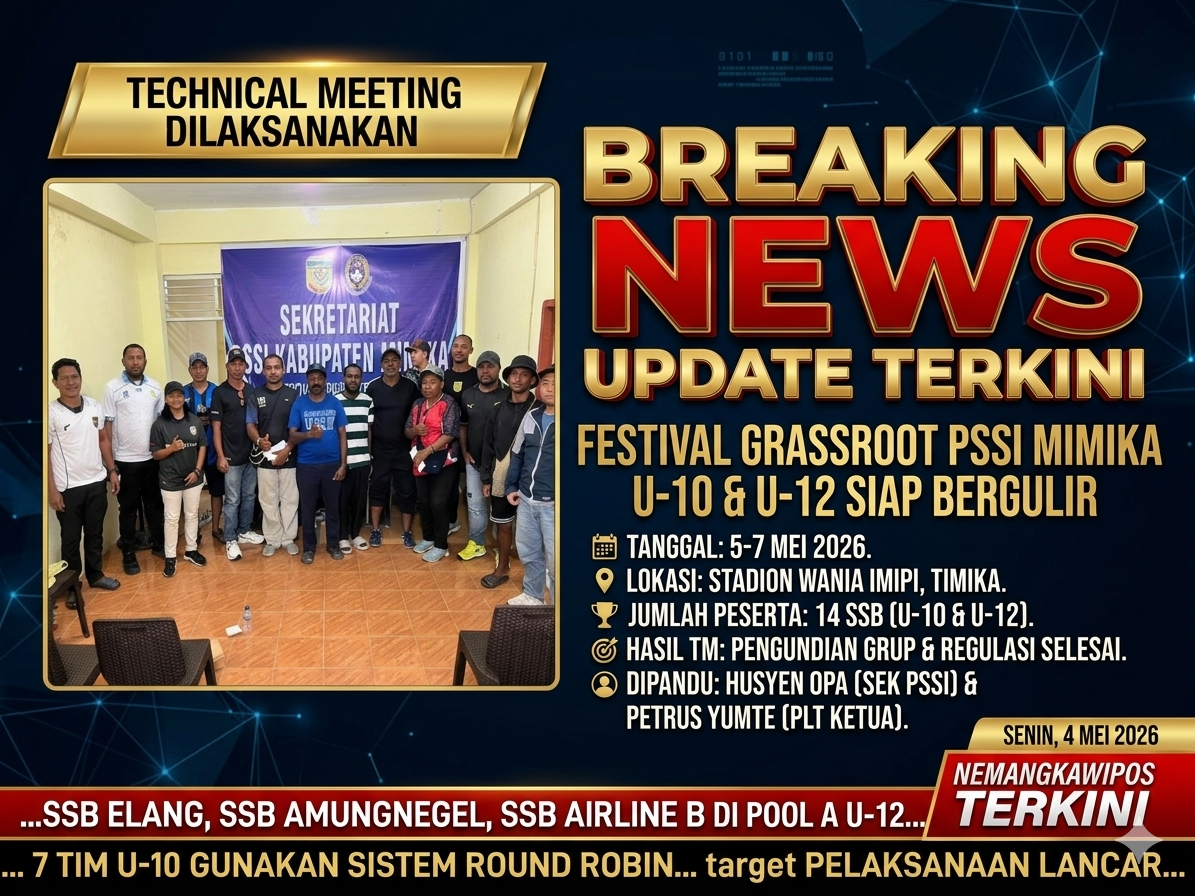 TM Digelar, Festival Grassroot PSSI Mimika U-10 dan U-12 Siap Bergulir di Stadion Wania Imipi