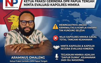 Ketua Fraksi Gerindra DPR Papua Tengah Minta Evaluasi Kapolres Mimika