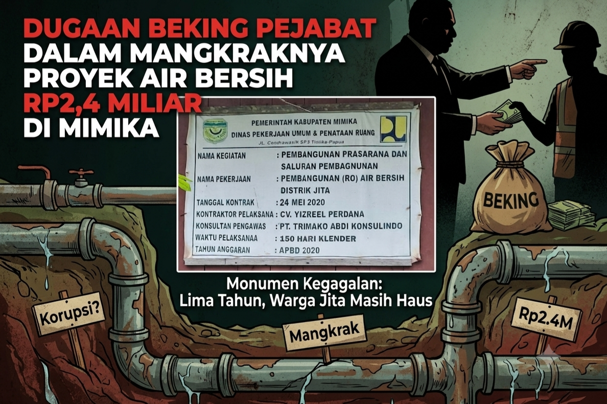 Dugaan Beking Pejabat dalam Mangkraknya Proyek Air Bersih Rp2,4 Miliar di Mimika