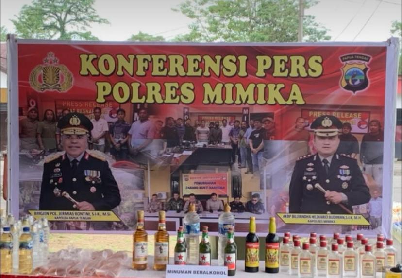 Polres Mimika Musnahkan Ribuan Liter Miras Ilegal, Tekan Pemicu Kriminalitas dan Gangguan Kamtibmas