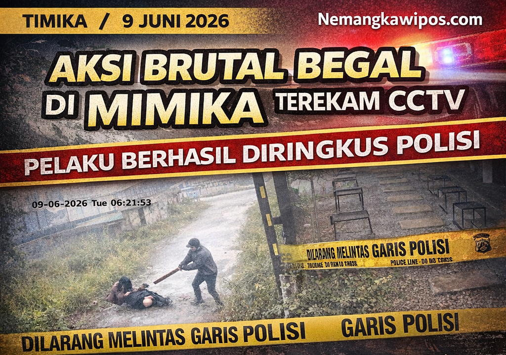 Aksi Brutal Begal di Mimika Terekam CCTV, Pelaku Berhasil Diringkus Polisi