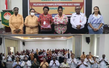 DWP Mimika Gelar Pelatihan Pembuatan Buket Bunga, Dorong Perempuan Kembangkan Usaha Kreatif