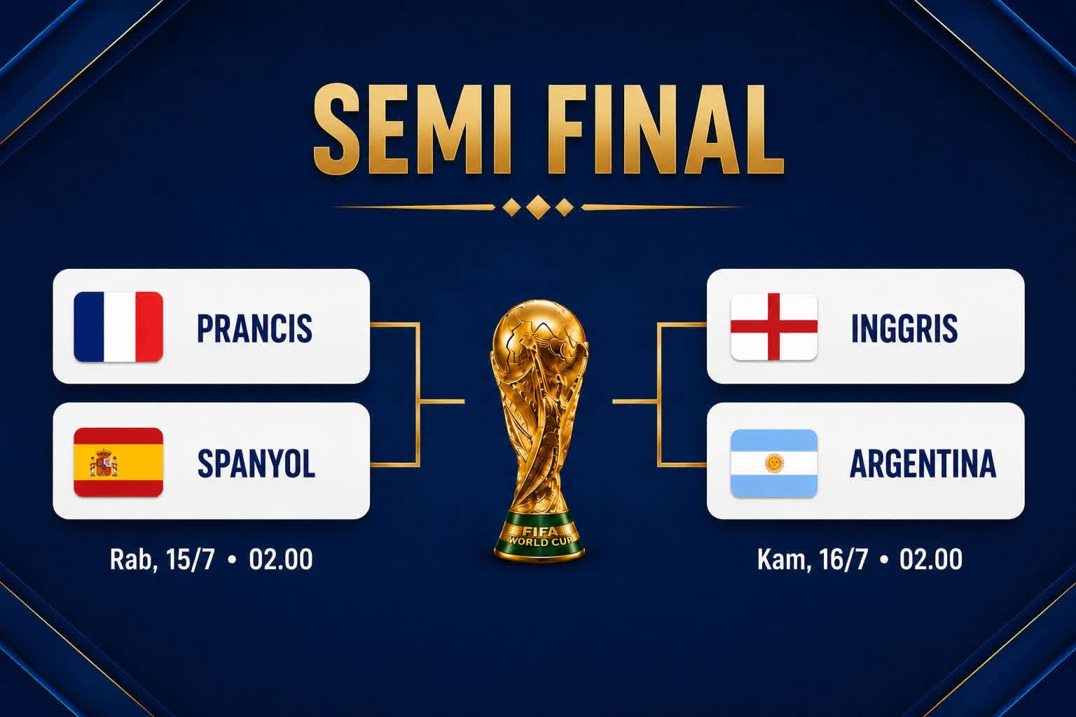 BREAKING: Empat Raksasa Lolos ke Semifinal Piala Dunia 2026, Duel “Final Kepagian” Siap Tersaji
