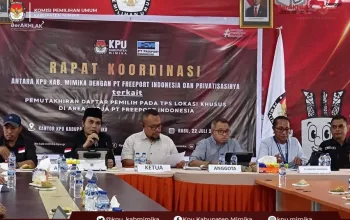 KPU Mimika Koordinasi dengan PT Freeport Indonesia Bahas Pemetaan TPS Lokasi Khusus