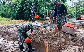 Kodim 1710/Mimika Rampungkan Pembangunan Jembatan Garuda di Kaugapu untuk Dorong Ekonomi Warga