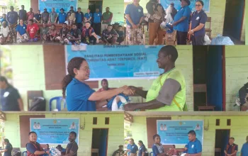 Semarak HUT ke-81 RI, Dinsos Mimika Gandeng Kemensos dan Uncen Sambangi Kampung Terpencil, Salurkan 100 Jaring Nelayan
