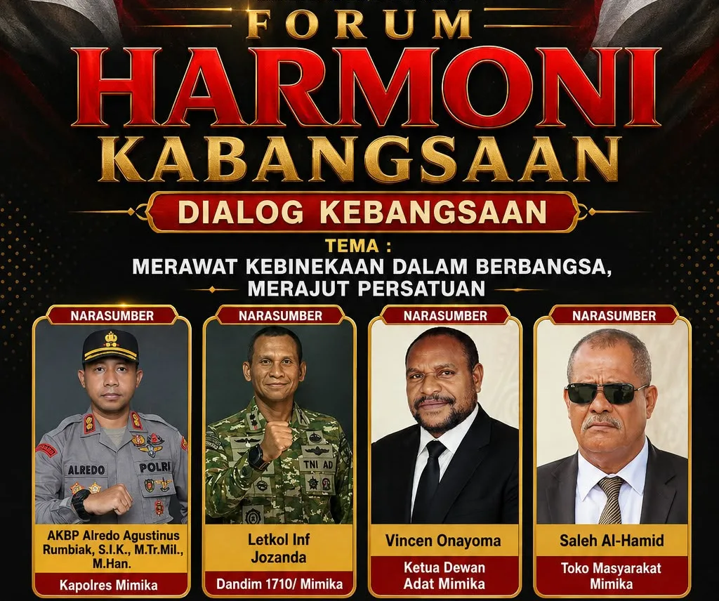 Jelang HUT ke-81 RI, Forum Harmoni Kebangsaan Gelar Dialog di Mimika: Rawat Kebinekaan, Rajut Persatuan