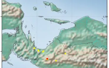 PAPUA TENGAH TERPANTAU TITIK PANAS, ASAP TERLIHAT DI TIMIKA DIDUGA TERBAWA ANGIN DARI ARAH AUSTRALIA