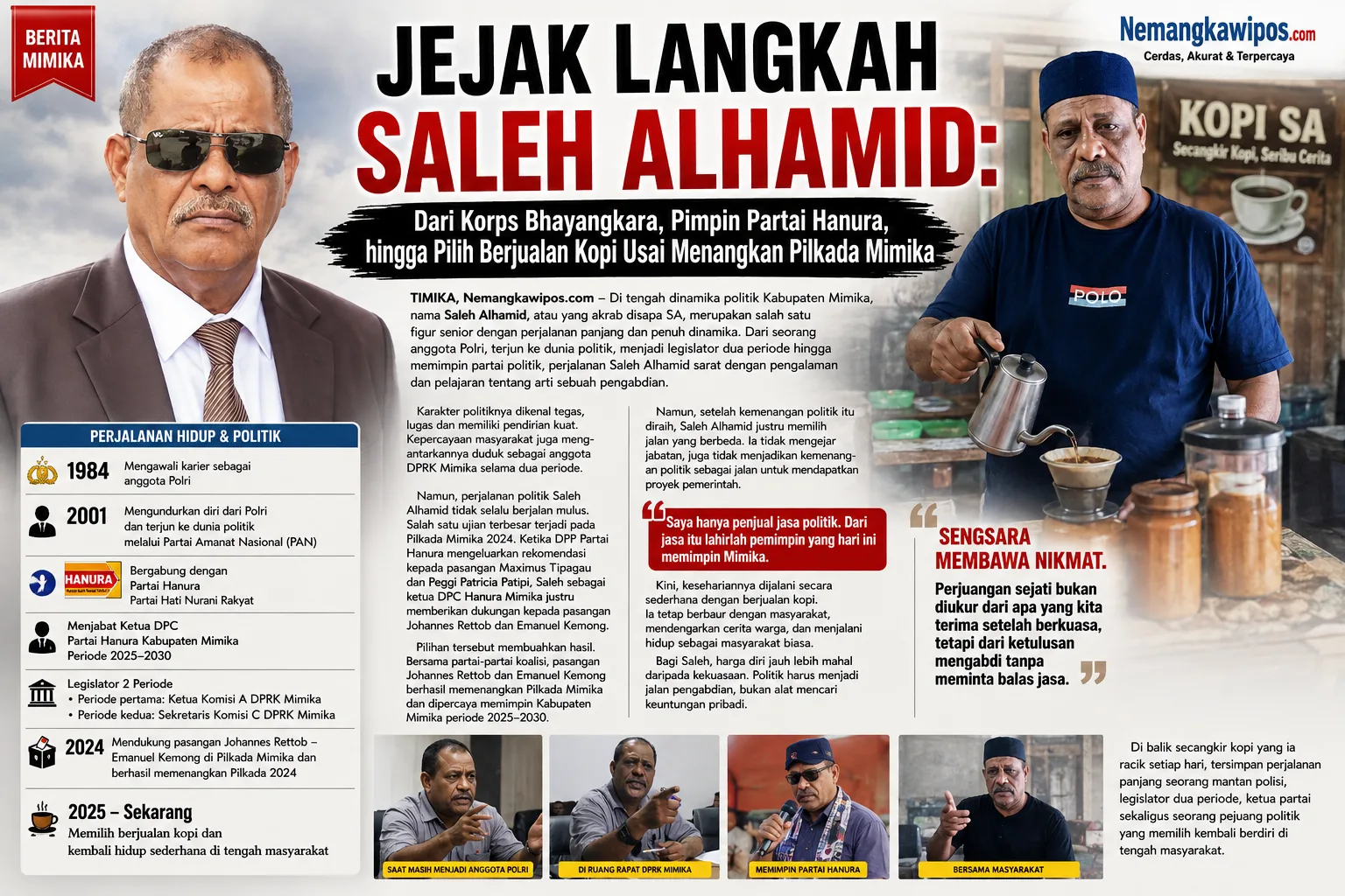 Dari Polisi, Legislator hingga Penjual Kopi: Saleh Alhamid dan Jalan Politik Tanpa Pamrih
