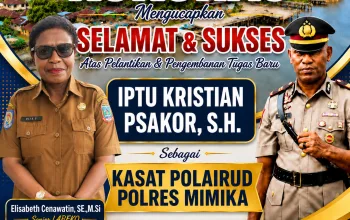 Anak Kelahiran Kokonao Ucapkan Selamat kepada Iptu Kristian Psakor atas Jabatan Baru