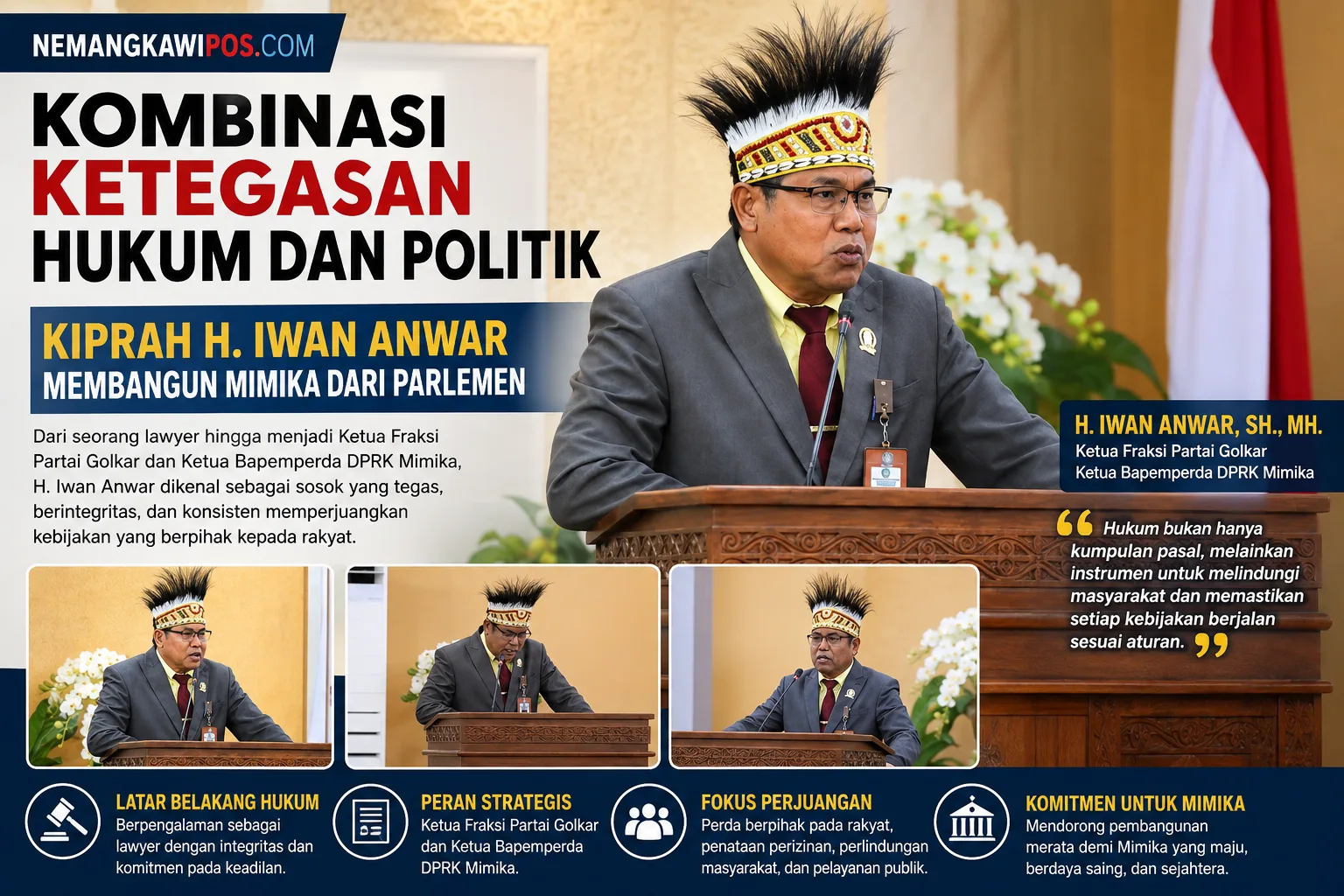 Kombinasi Ketegasan Hukum dan Politik: Kiprah H. Iwan Anwar Membangun Mimika dari Parlemen