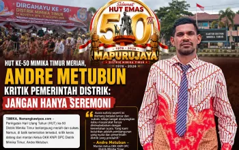 HUT ke-50 Mimika Timur Meriah, Andre Metubun Kritik Pemerintah Distrik: Jangan Hanya Seremoni