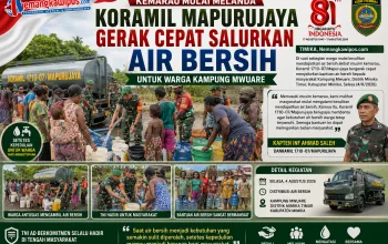 Kemarau Mulai Melanda, Koramil Mapurujaya Gerak Cepat Salurkan Air Bersih untuk Warga Kampung Mwuare