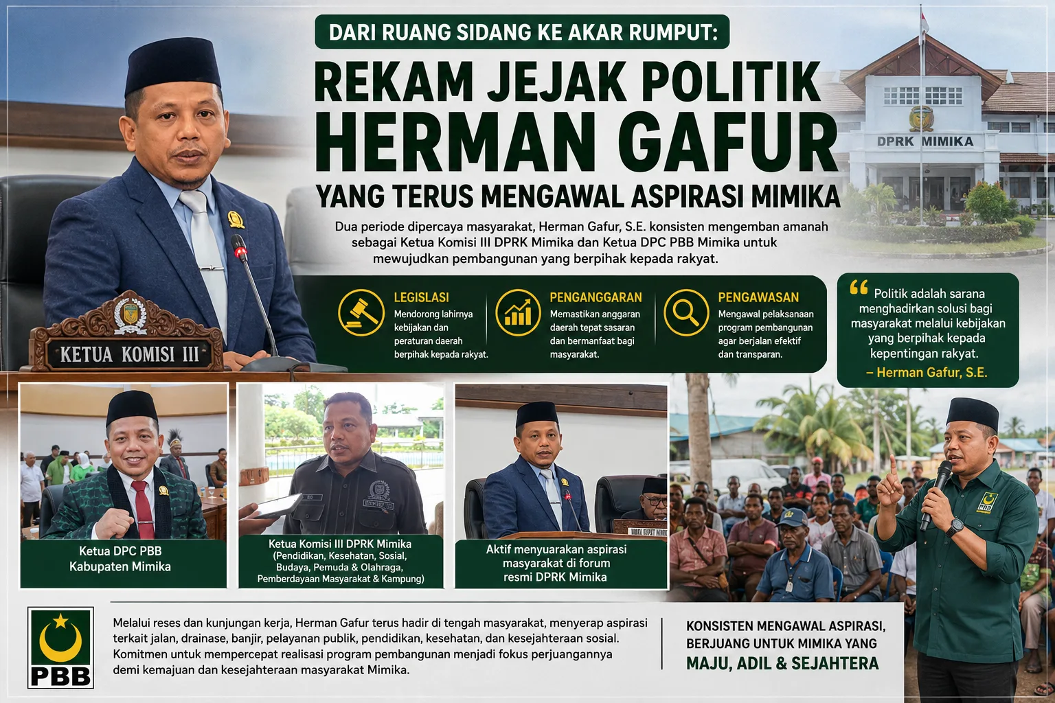 Dari Ruang Sidang ke Akar Rumput: Rekam Jejak Politik Herman Gafur yang Terus Mengawal Aspirasi Mimika