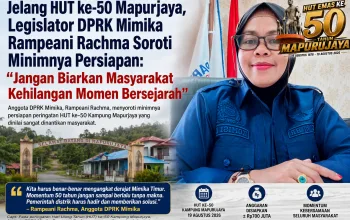 Jelang HUT ke-50 Mapurjaya, Legislator DPRK Mimika Rampeani Rachma Soroti Minimnya Persiapan: Jangan Biarkan Masyarakat Kehilangan Momen Bersejarah