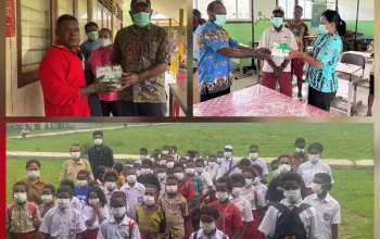 Waspada Kabut Asap, Distrik Mimika Tengah Perkuat Edukasi dan Perlindungan Warga Bagi masker