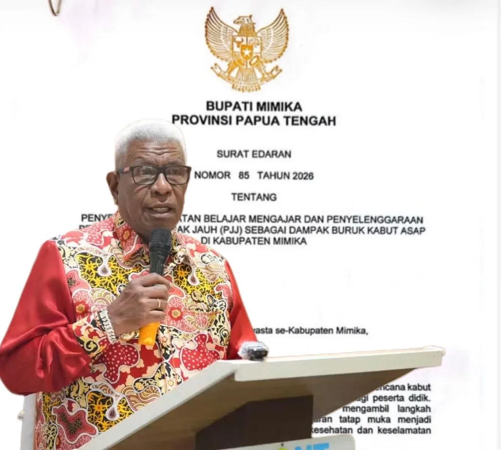 Kabut Asap Cemari Udara Mimika, Bupati Johannes Rettob Berlakukan PJJ untuk PAUD hingga SD